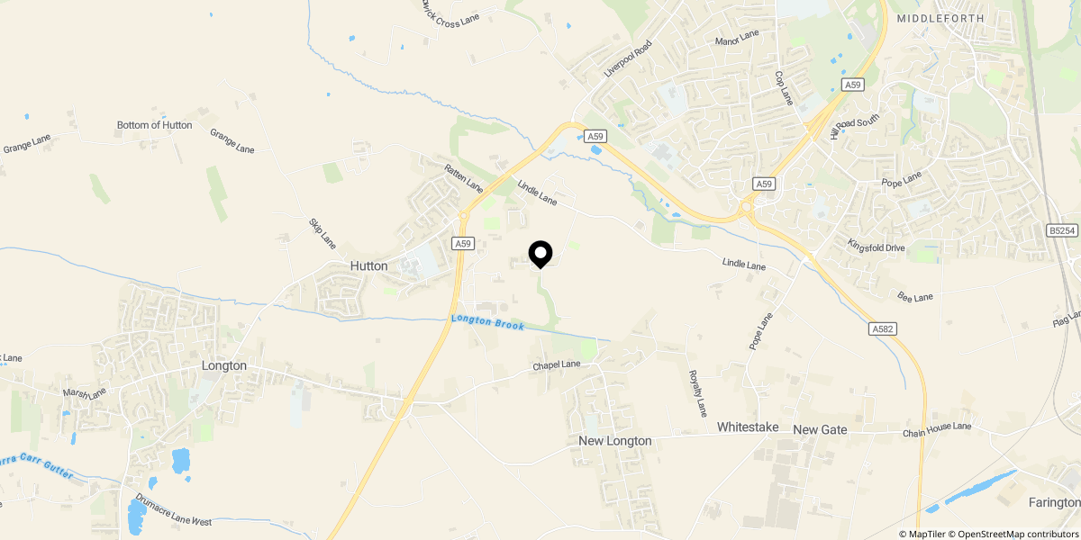 Approximate location of Scarlett Drive, Hutton, Preston, PR4 4BH