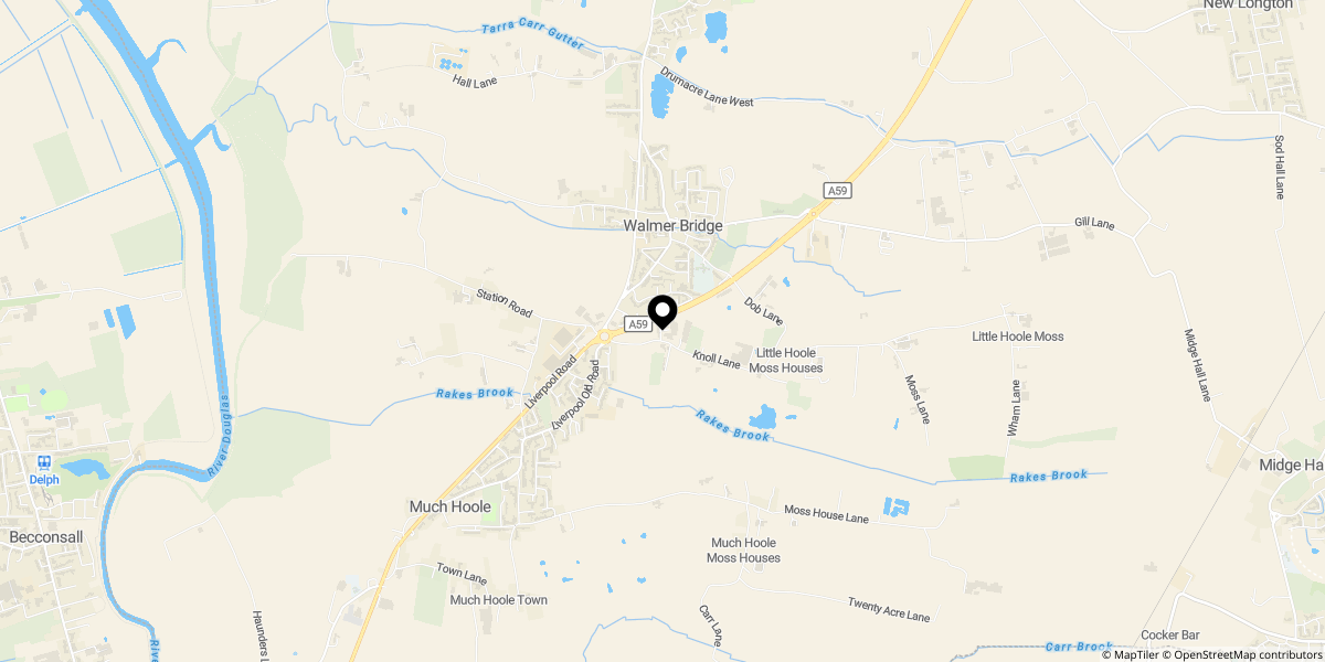 Approximate location of Jubilee Road, Walmer Bridge, Preston, PR4 5QW