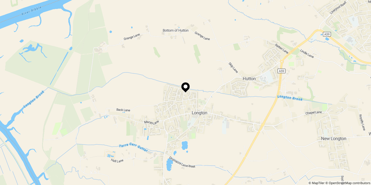 Approximate location of Rosebank, Lower Hey, Longton
