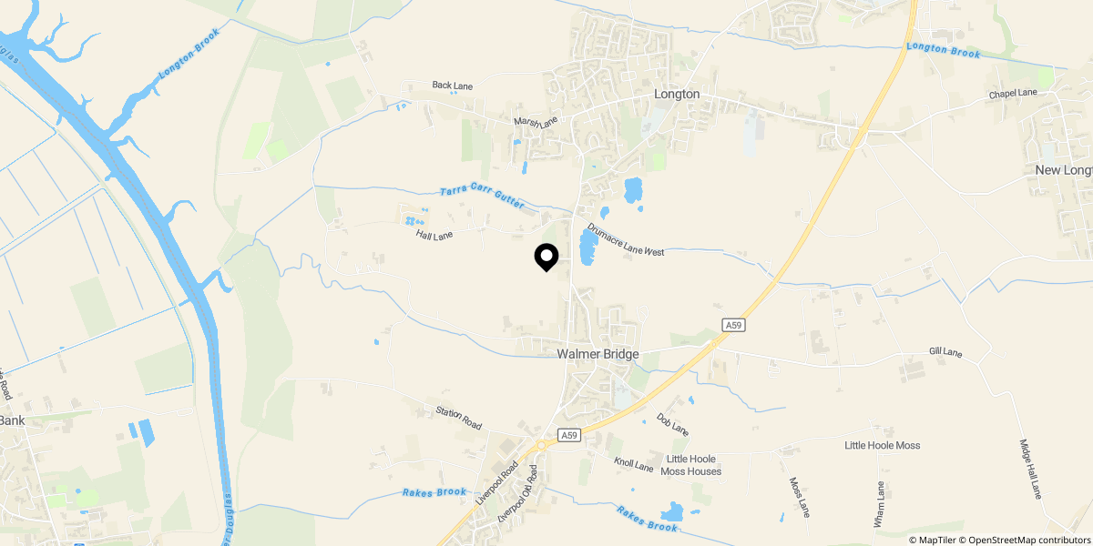 Approximate location of Bracken House, 228 Liverpool Road, Longton