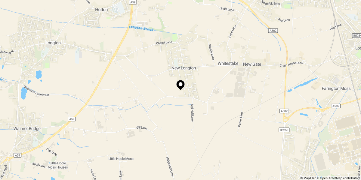 Approximate location of Holly House, Sheep Hill Lane, New Longton