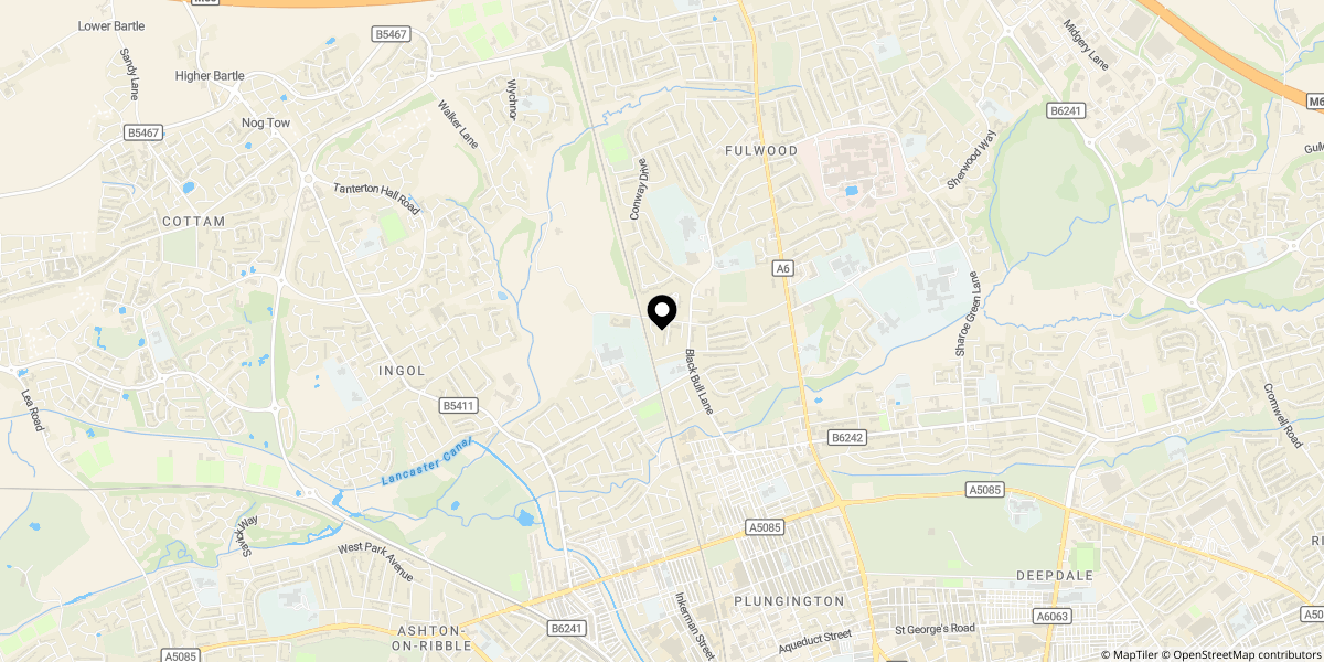 Approximate location of Old Orchard, Fulwood, Preston, PR2 3QF